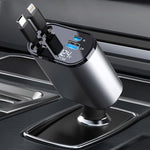 Retractable Car Charger | Fast Charging Station for iPhone and Android.